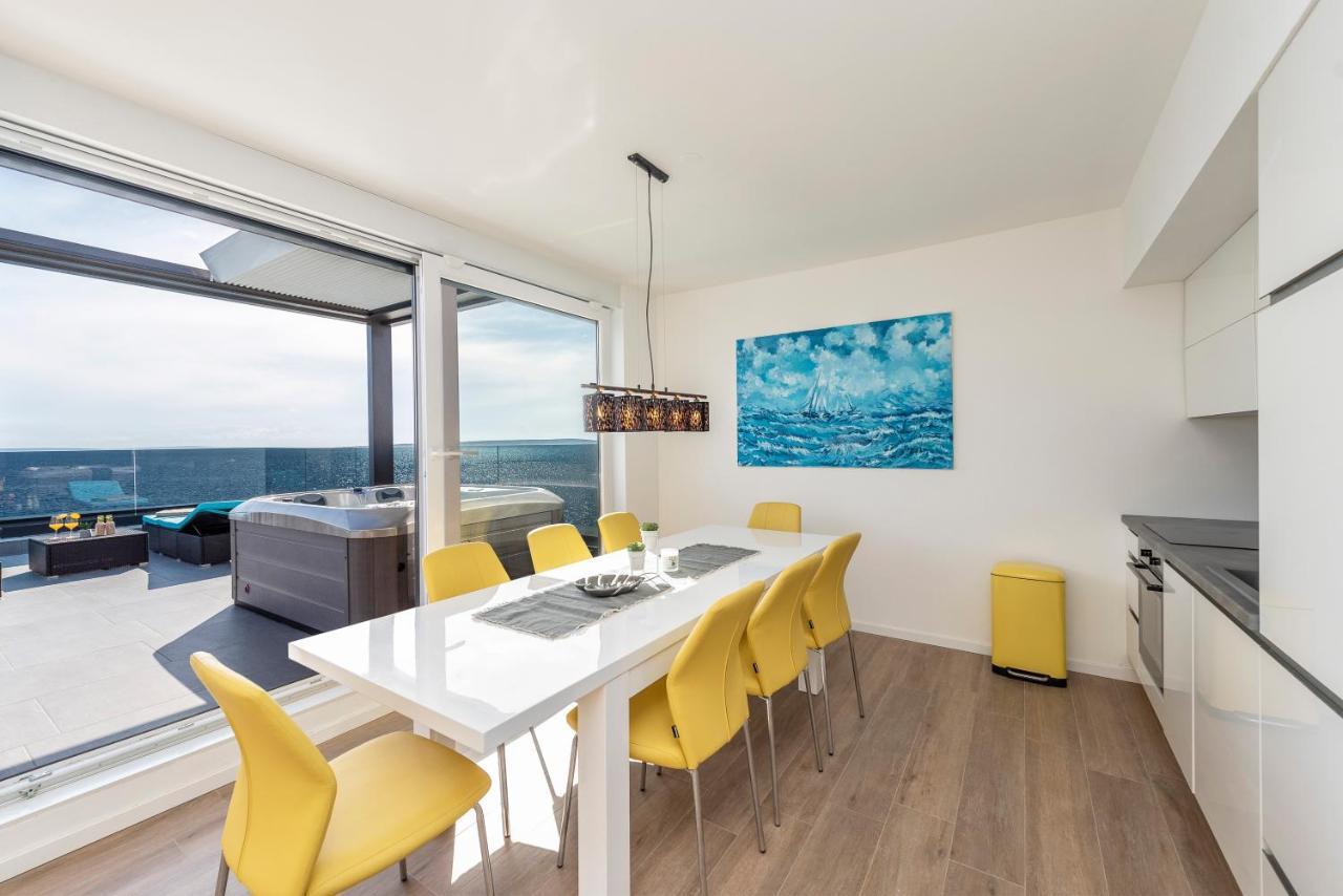 Mediteran Luxury Penthouse With Jacuzzi Mandre Exteriör bild